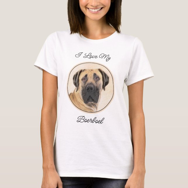Boerboel-Malerei - Niedliche Original Hunde-Kunst T-Shirt (Vorderseite)