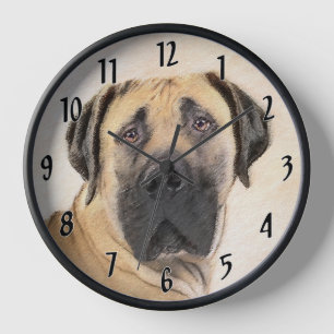 Boerboel-Malerei - Niedliche Original Hunde-Kunst Uhr
