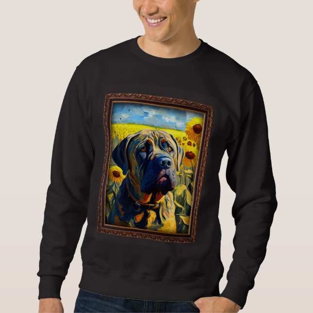Boerboel Painting Sunflower Flower Mom Women Flora Sweatshirt (Vorderseite)