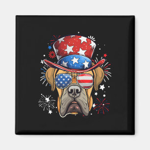 Boerboel Patriotische USA-Flagge 4. Juli Hundebesi Magnet