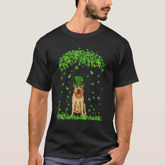 Boerboel St Patricks Day Lover Irish Shamrock Dog  T-Shirt (Vorderseite)