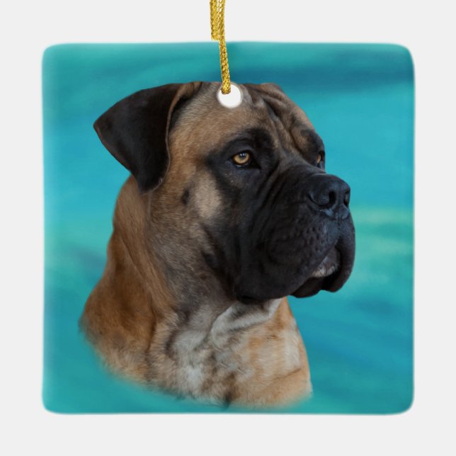 Boerboel - südafrikanischer Mastiff Keramikornament (Vorderseite)