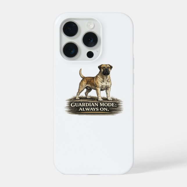 Boerboel – Wachmodus immer aktiviert iPhone Hülle (Rückseite)