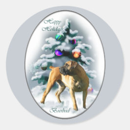Boerboel Weihnachtsgeschenke Runder Aufkleber