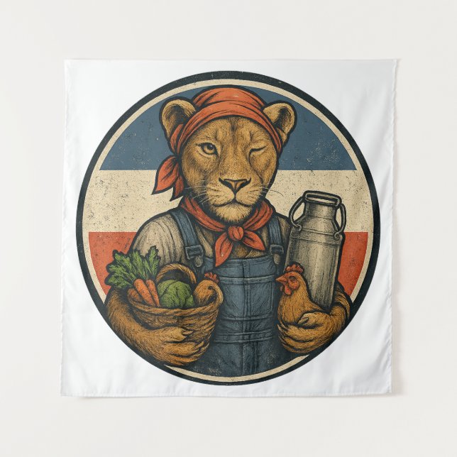 Boerenprotest – Boerin met Trots en Kracht Wandteppich (Vorderseite)