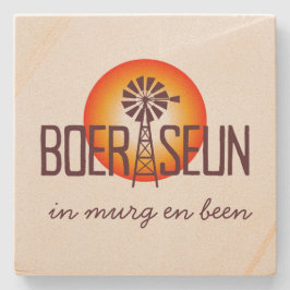 BOERSEUN Windpomp Afrikaans Südafrikanische Expat Steinuntersetzer