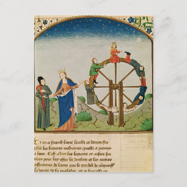 Boethius mit dem Glücksrad Postkarte (Vorderseite)