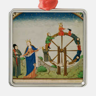 Boethius mit dem Glücksrad Silbernes Ornament