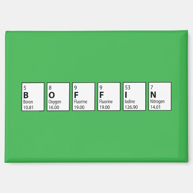 Boffin Egghead Periodensystem Abschluss Magnet (Vorderseite)