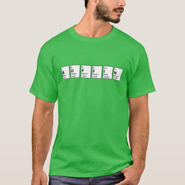 Boffin Egghead Periodensystem Abschluss T-Shirt (Vorderseite)