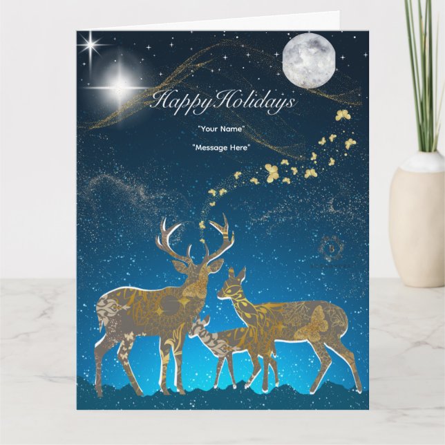 Boganhues Luxus Print Holiday Karte (Vorderseite)