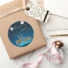Boganhues Premium Weihnachtsdruck-Aufkleber Runder Aufkleber