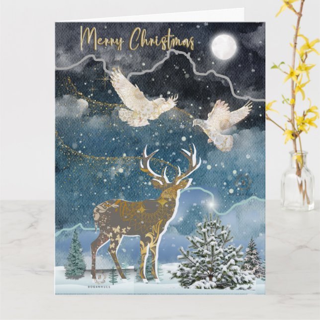 Boganhues Print Christmas Karte (Gelbe Blume)