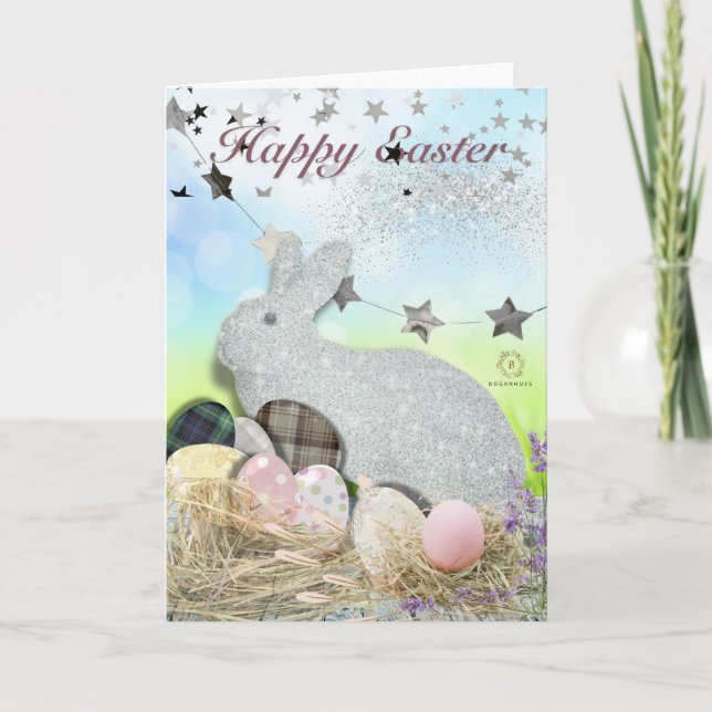 Boganhues Print Easter Bunny Karte (Vorderseite)