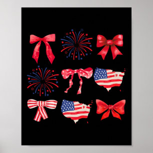 Bogen 4. Juli Amerikanisch Patriotische Frauen Mäd Poster