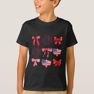 Bogen 4. Juli USA Amerikanisch Patriotische Frauen T-Shirt