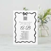 Bogen Alphabetischer Sitzplan, Hochzeitstischkarte