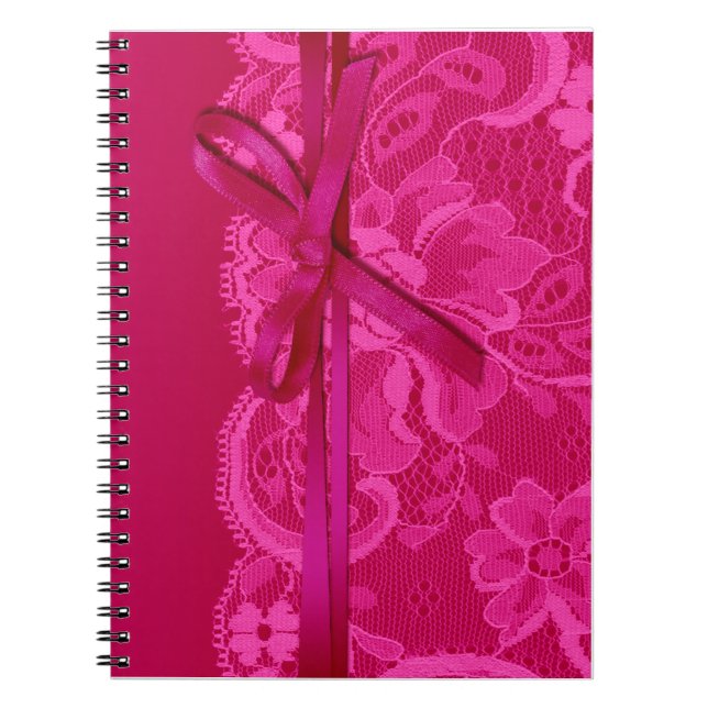 Bogen-Band u. Spitze-Planer fuschia Notizblock (Vorderseite)