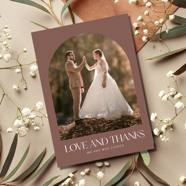 Bogen Foto Boho Hochzeit Danke (Arch Photo Boho Wedding Thank You Card)