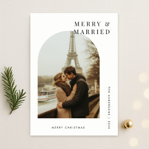Bogen Foto Frohe & Hochzeit Verheiratet Weihnachte Feiertagskarte