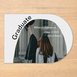 Bogen Foto Moderne, schlichte Graduierungsparty Acryleinladungen