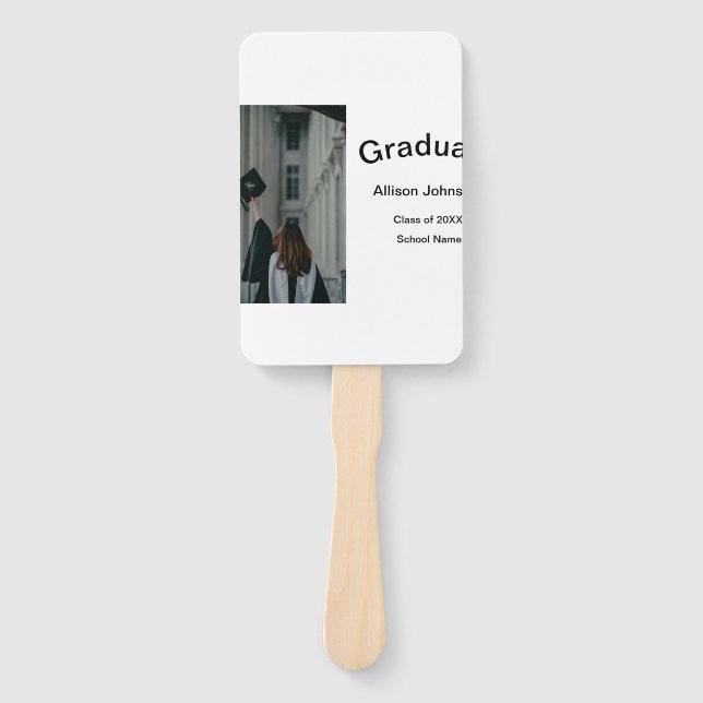 Bogen Foto Moderne, schlichte Graduierungsparty Fächer (Vorderseite)