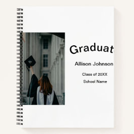 Bogen Foto Moderne, schlichte Graduierungsparty Notizbuch