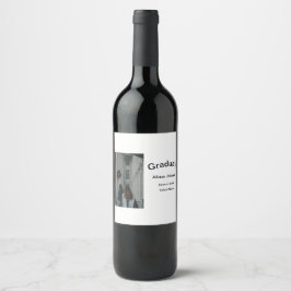 Bogen Foto Moderne, schlichte Graduierungsparty Weinetikett