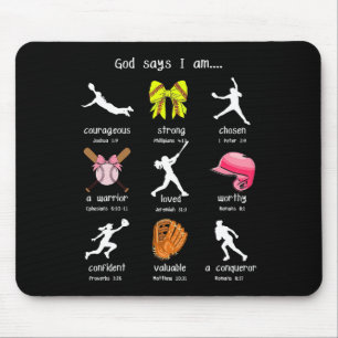 Bögen Gott sagt ich bin christlich Softll Mädchen Mousepad