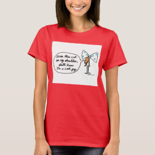 BOGEN-KRAWATTEN-Katze auf Schulter T-Shirt