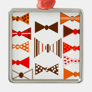 Bogen-Krawatten Retro Silbernes Ornament