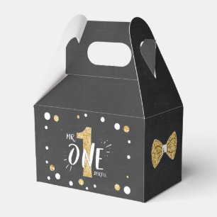 Bogen-Krawatten-Schwarz-Gold Herr-Onederful Geschenkschachtel