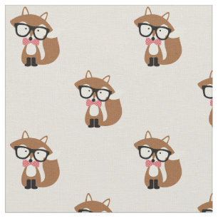 Bogen-Krawatten-und Glas-Hipster-BrownFox Stoff