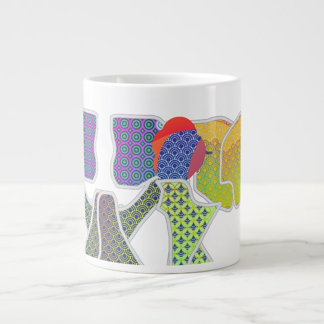 Bogen mit Mustern Jumbo-Tasse (Vorderseite)