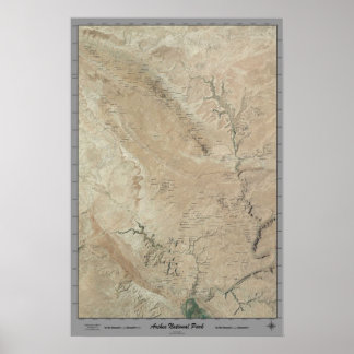 Bögen Nationalpark, Utah vom Raumsatelliten PO Poster