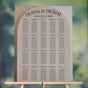 Bogen Neutrale Luxus Hochzeit Sitzordnung Chart Acrylschild