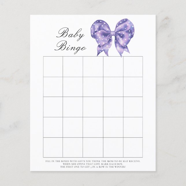 Bogen Punkte Baby Shower Bingo Spiel (Vorderseite)