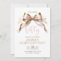 Bogen Rosa Gold Modern Elegant 50 Geburtstag 