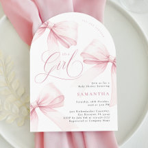 Bogen Rosa Schleife Mädchen Baby Shower