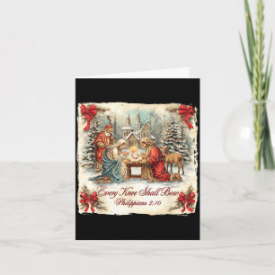 Bogen Santa Weihnachten Krippenszene Jedes Knie wi Karte