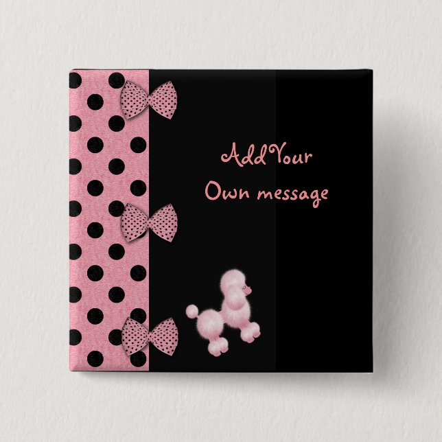 Bögen u. Pudel-Knopf Button (Vorderseite)