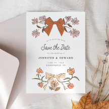 Bogen und Blüten Terrakotta Save the Date