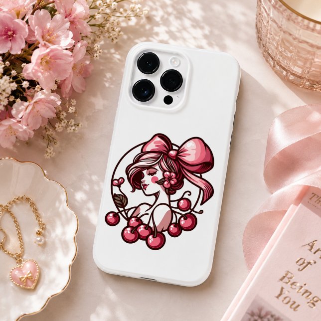 Bogen- und Kirschmuster Case-Mate iPhone Hülle (bow and cherry pattern Case-Mate iPhone case)