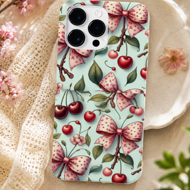 Bogen- und Kirschmuster Case-Mate iPhone Hülle (bow and cherry pattern Case-Mate iPhone case)