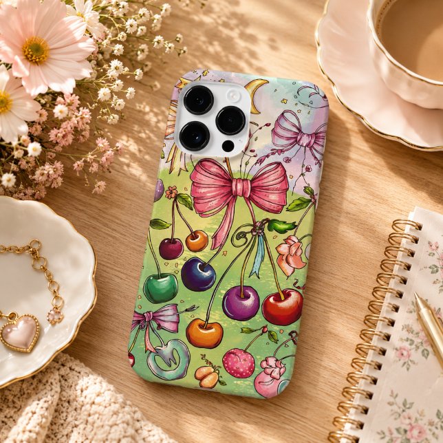 Bogen- und Kirschmuster Case-Mate iPhone Hülle (bow and cherry pattern Case-Mate iPhone case)