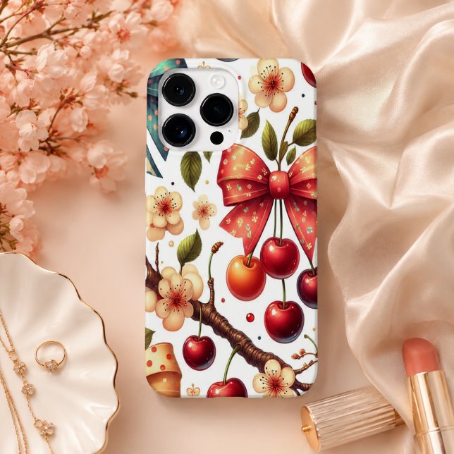Bogen- und Kirschmuster Case-Mate iPhone Hülle (bow and cherry pattern Case-Mate iPhone case)