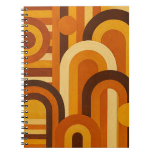 Bögen und Sonnenflecken Retro-MCM-Geometrie-Design Notizblock