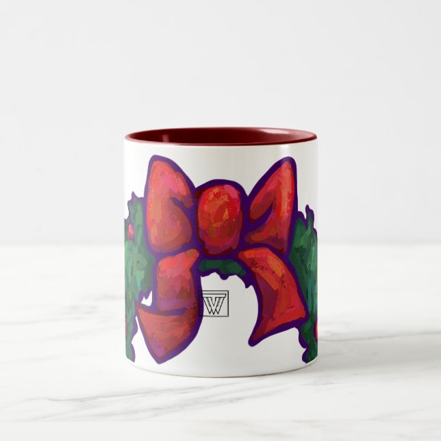 Bogen von Holly Zweifarbige Tasse (Mittel)