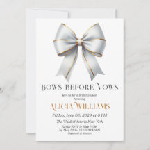 Bogen vor Vows Gold White Bow Brautparty