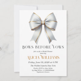 Bogen vor Vows Gold White Bow Brautparty Einladung